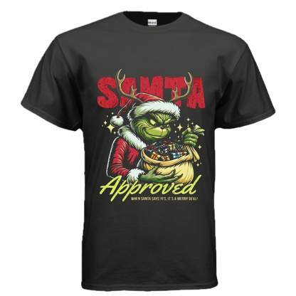 🎄 Santa Approved Funny Christmas T-Shirt – Holiday Graphic Tee